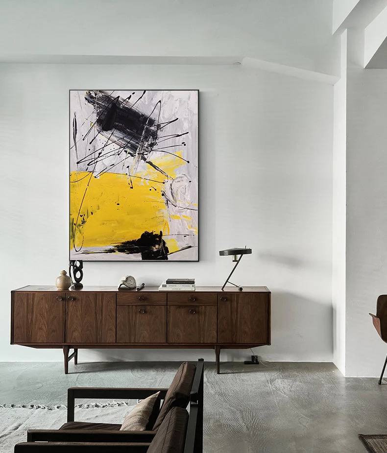 Modern Handmade Gray Abstract Canvas Wall Art U8M7U